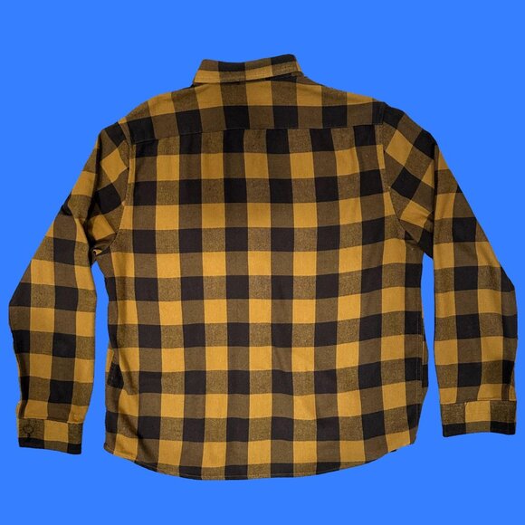 Tailor Vintage Luxe Performance Plaid Flannel Shirt Men’s L Buffalo Check Yellow - Picture 2 of 5